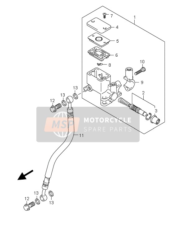 Suzuki UH125 BURGMAN 2010 Rear Master Cylinder for a 2010 Suzuki UH125 BURGMAN